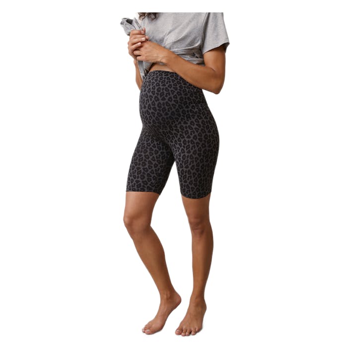 Oono Bicycle Shorts Leo Print Grey/black, Female, Apparels, maternity, Black, S