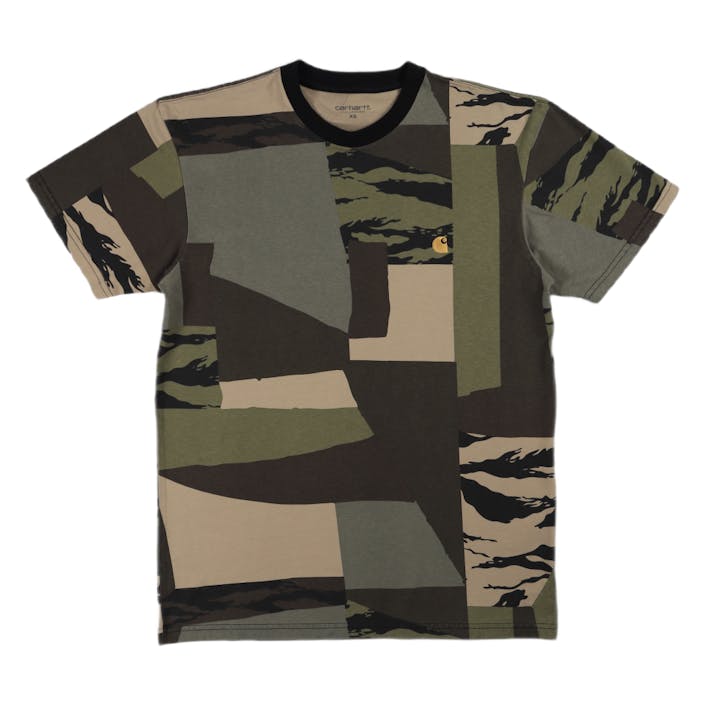 S/s Chase T-shirt Camo Mend / Gold, Unisex, Apparels, Tops, multi color, S