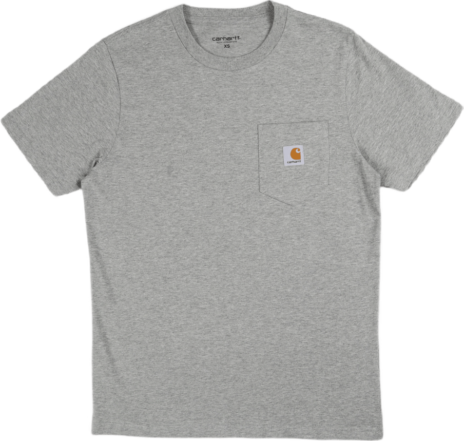 S/s Pocket T-shirt Grey Heather, Unisex, Kleding, Tops, Grijs, XS