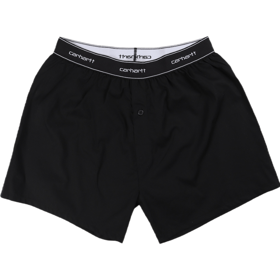 Cotton Script Boxers Black