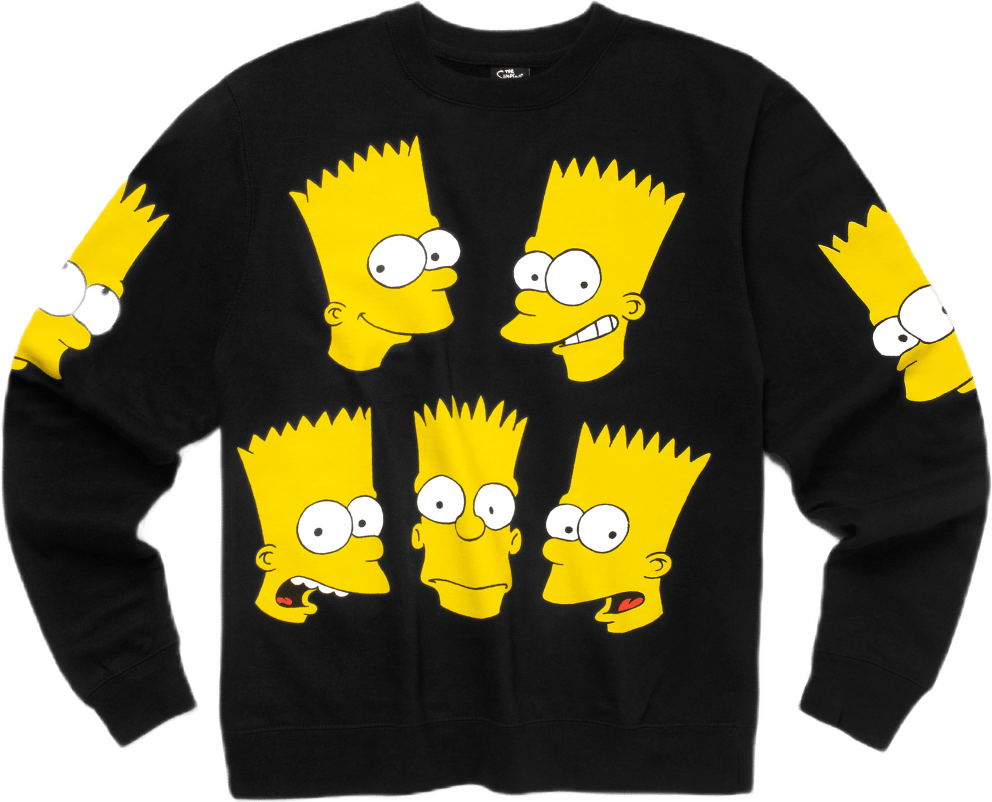 X Simpsons Classic Bart Crew N Black