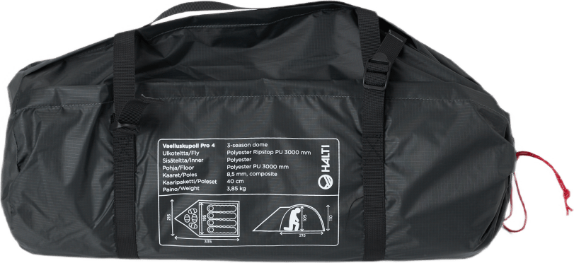 Vaelluskupoli Tent 4p Forest Green, Unisex, Apparatuur, Wandeluitrusting, Zwart, ONESIZE