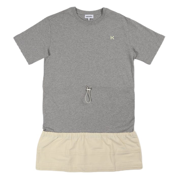 Dual Material T-shirt Dress Pearl Grey, Female, Abbigliamento, gonne e vestiti, Grigio, M