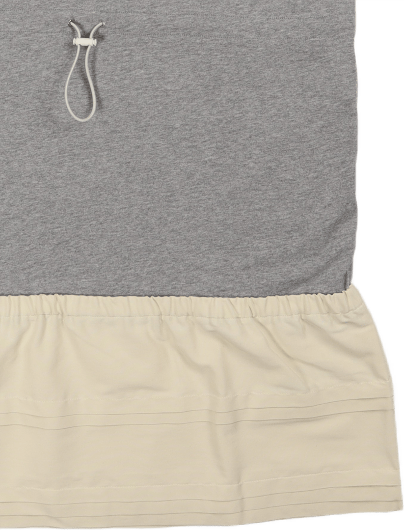 Dual Material T-shirt Dress Pearl Grey - Bild 3