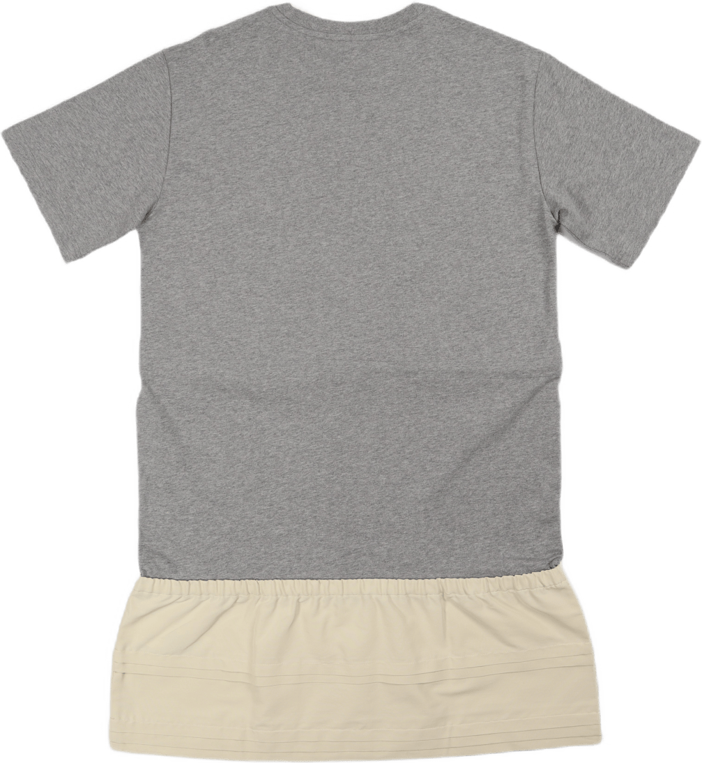 Dual Material T-shirt Dress Pearl Grey - Bild 4