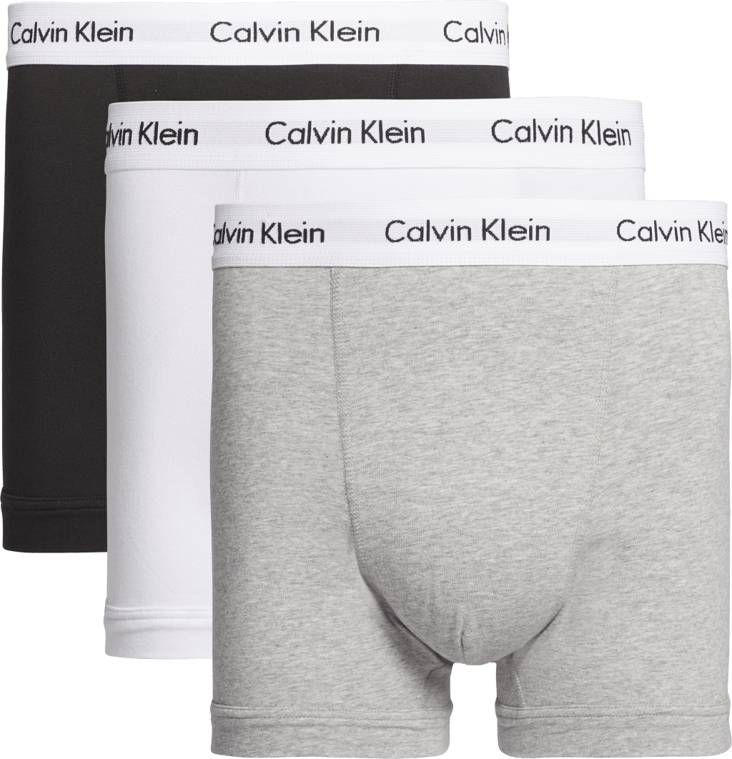 Cotton Stretch Trunk 3Pk, Male, Vaatteet, Alusvaatteet, Valkoinen, S