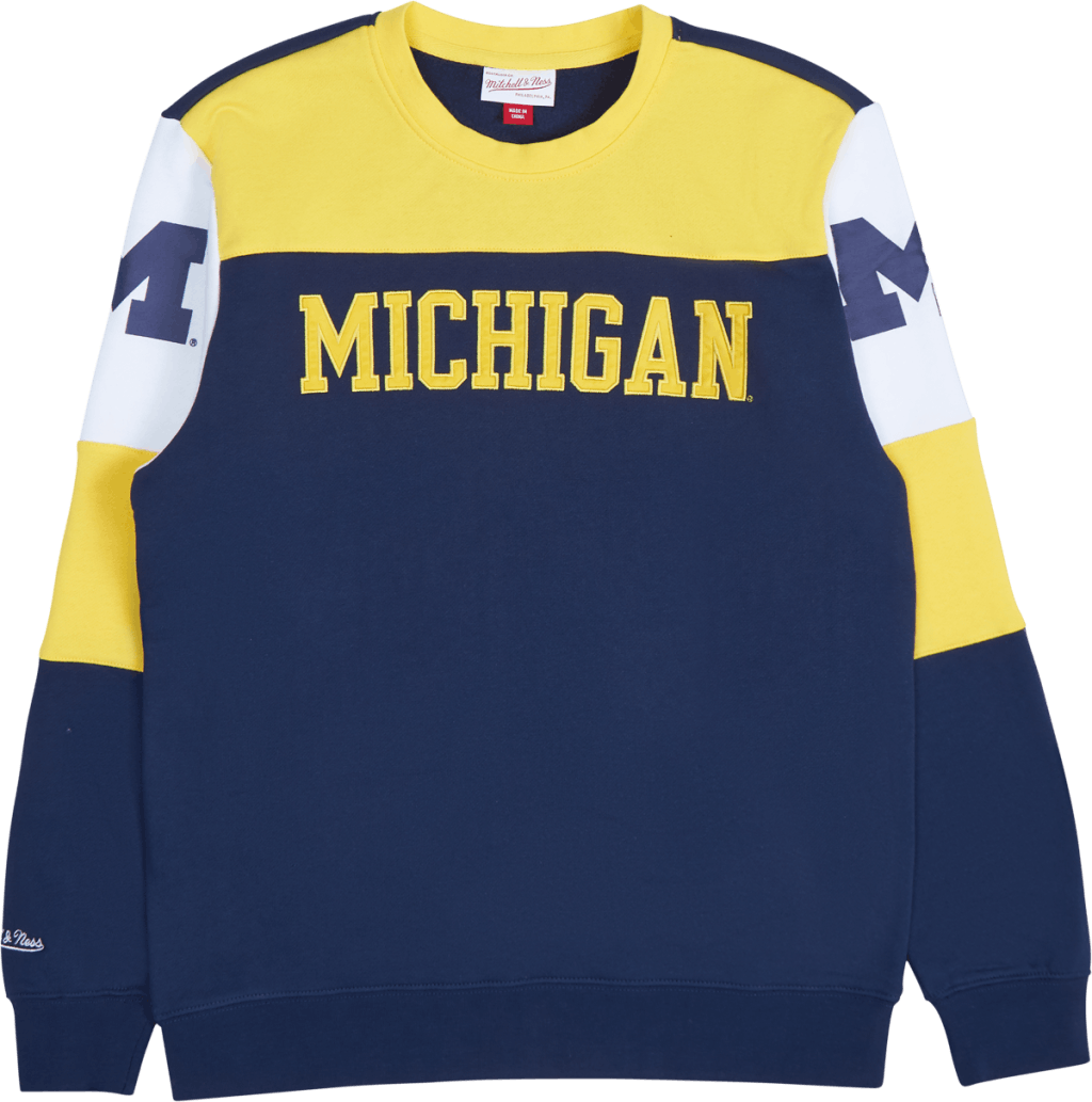 Michigan Overtime Fleece Crew, Male, Tøj, hættetrøjer og sweatshirts, Gul, S