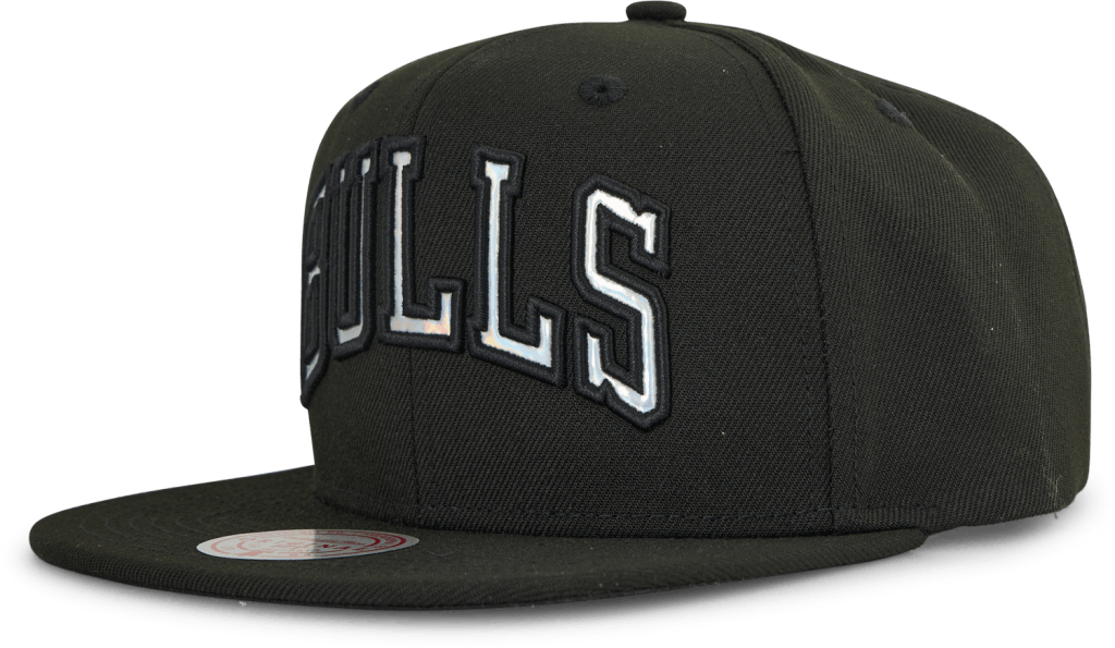 Bulls Iridescent Wordmark Snapback, Unisex, Kläder, Mössor & Kepsar, Svart, ONESIZE