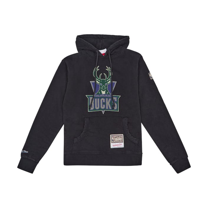 Bucks Worn Logo Hoodie, Male, Ropa, sudaderas con capucha y sudaderas, Negro, L