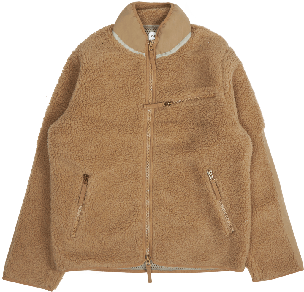 High Pile Fleece Khaki, Male, Apparels, jackets, Brown, S