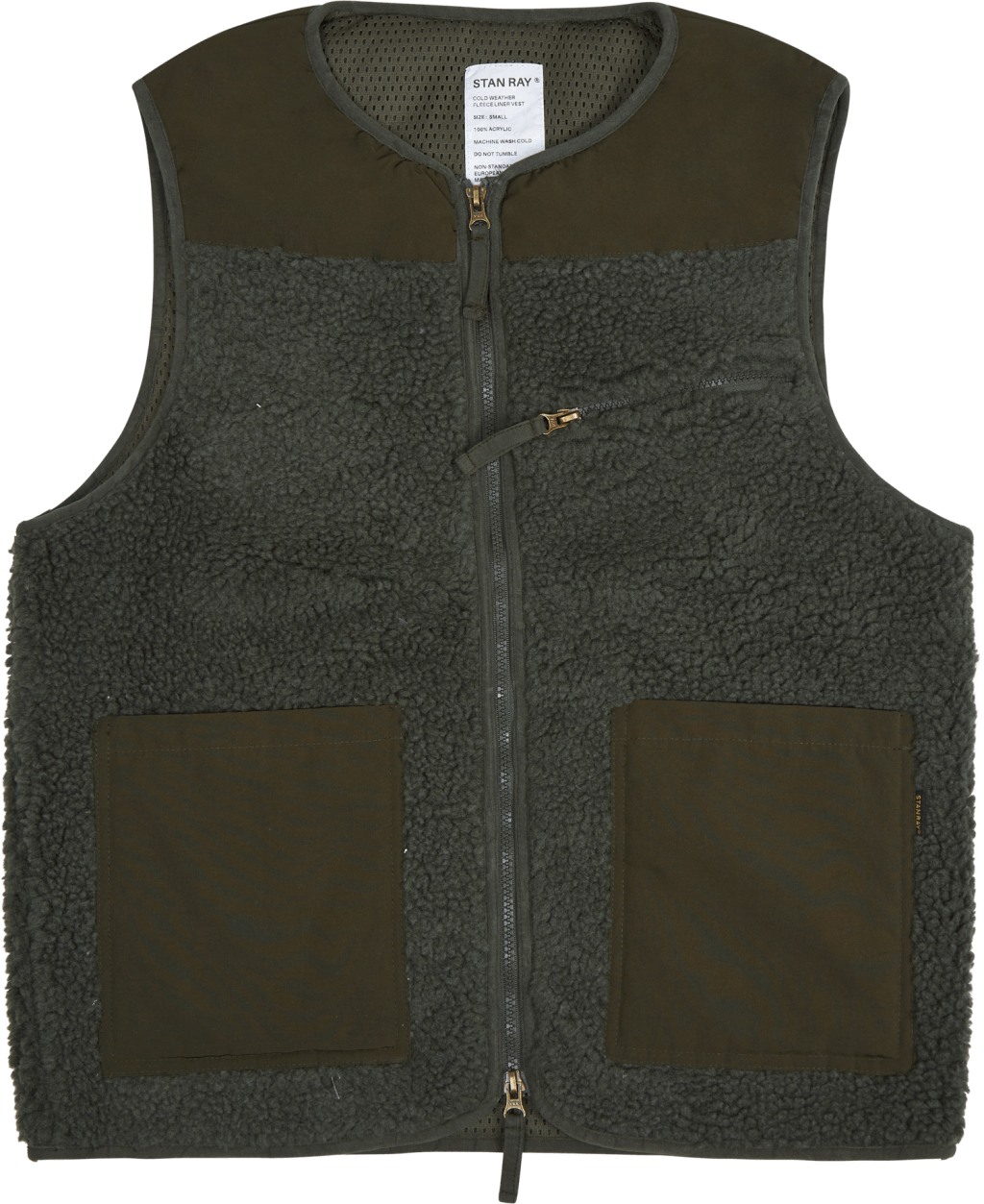 Fleece Layer Vest Olive, Male, Kleding, jassen, Zwart, L