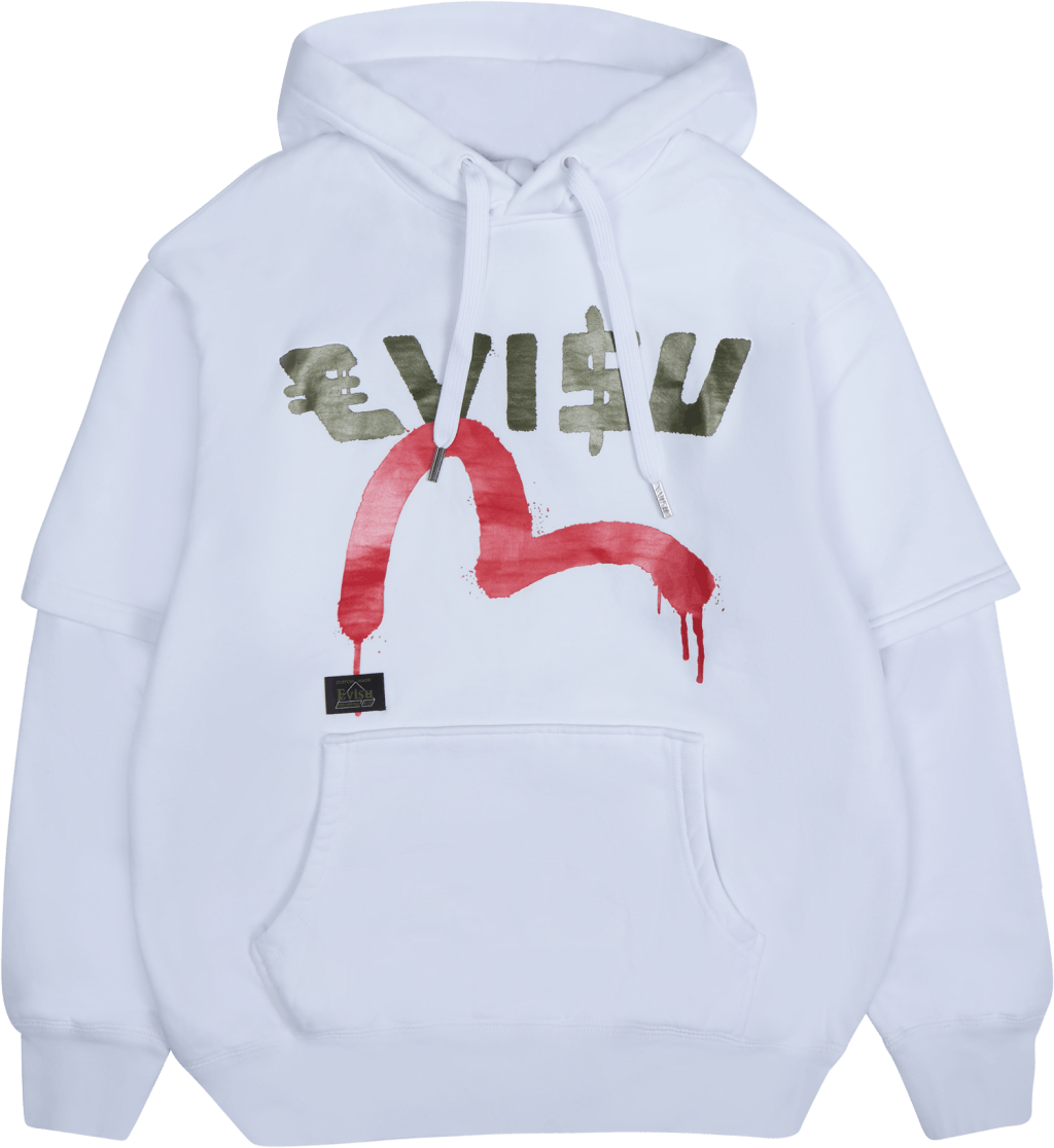 Evisu X Sfera Ebbasta 2-in-1 L White, Male, Kläder, hoodies och sweatshirts, Vit, L