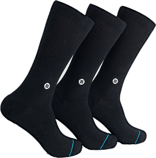 Icon 3 Pack Black, Unisex, Odzież, Skarpety, Czarny, M