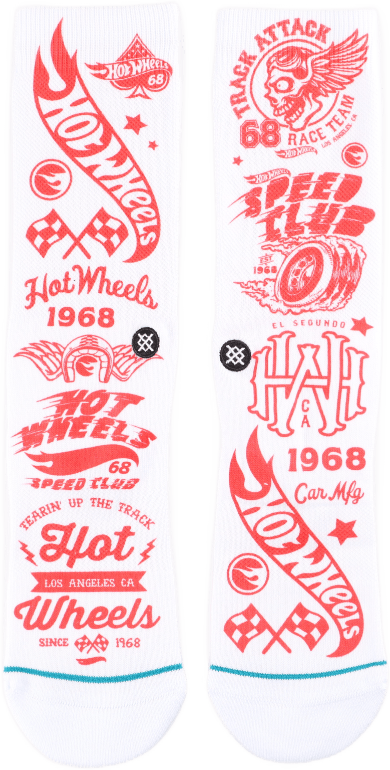 Hot Wheels White, Unisex, Abbigliamento, Calzini, Bianca, L