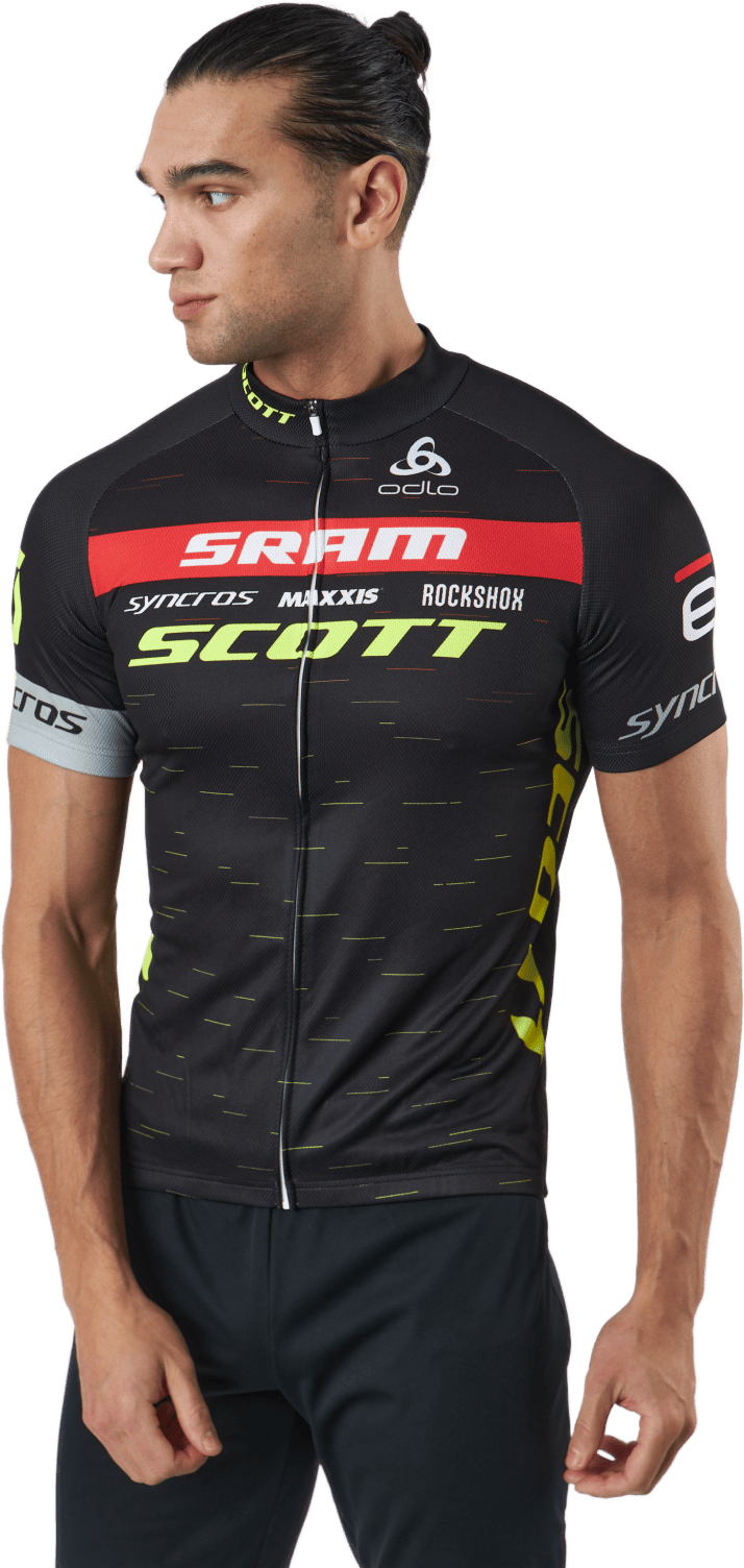 Stand-up Collar Shortsleeve Fu Black, Male, Vêtements, T-shirt, Cyclisme, Noir, XL