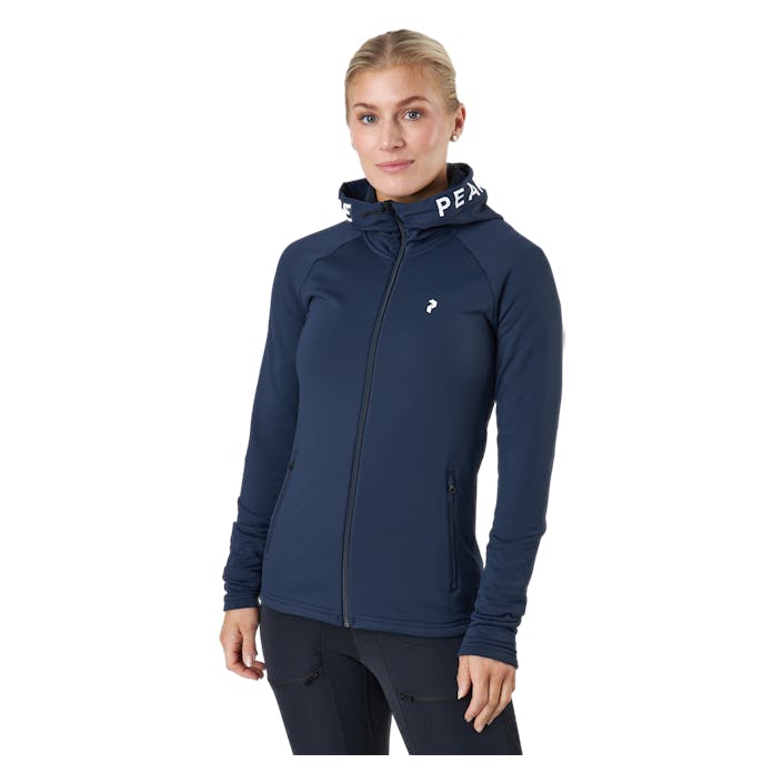 W Rider Zip Hood Blue Shadow, Female, Apparels, Shirts, Blue, L