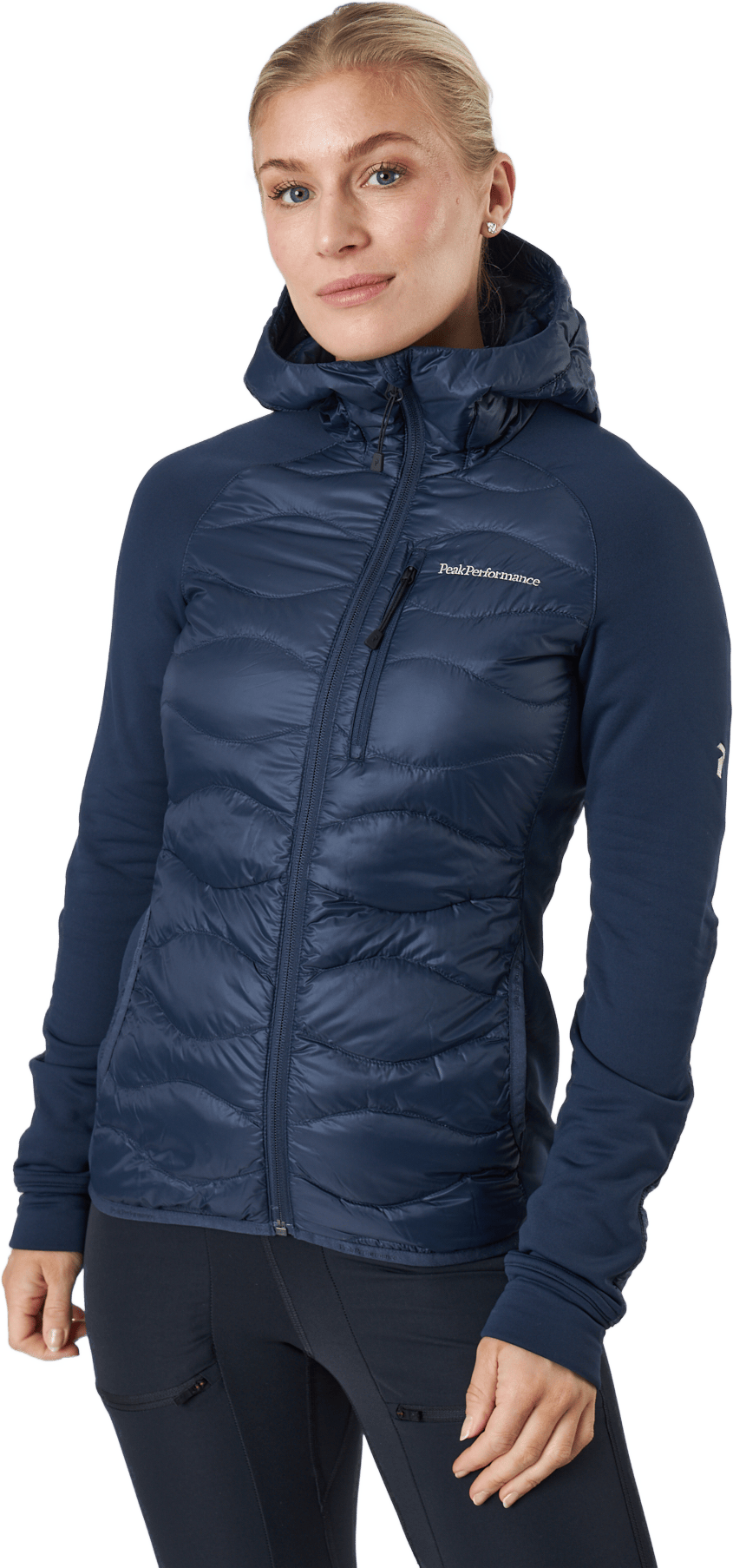 W Helium Down Hybrid Hood Blue Shadow, Female, Apparels, jackets, Blue, XS
