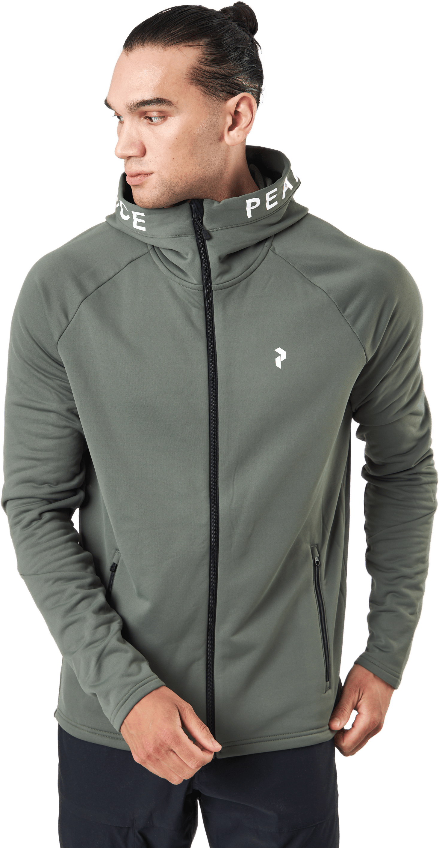 M Rider Zip Hood Pine Needle, Male, Vêtements, Chemises, Gris, M
