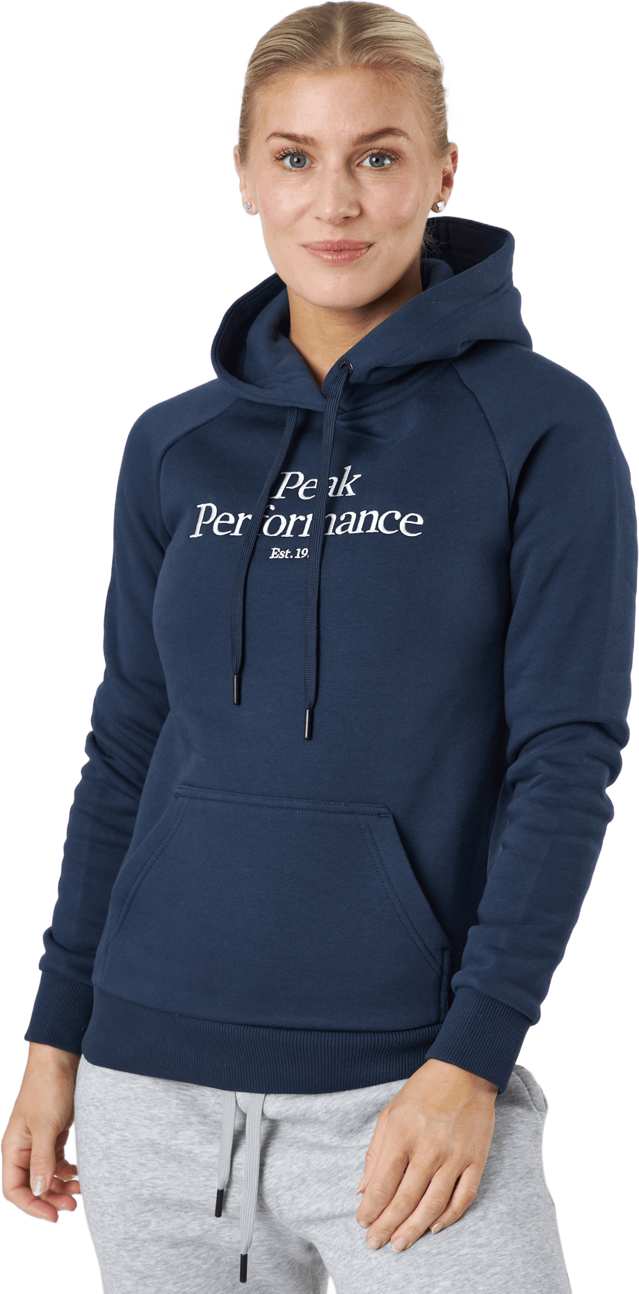 W Original Hood Blue Shadow, Female, Kläder, Skjortor, Blå, S