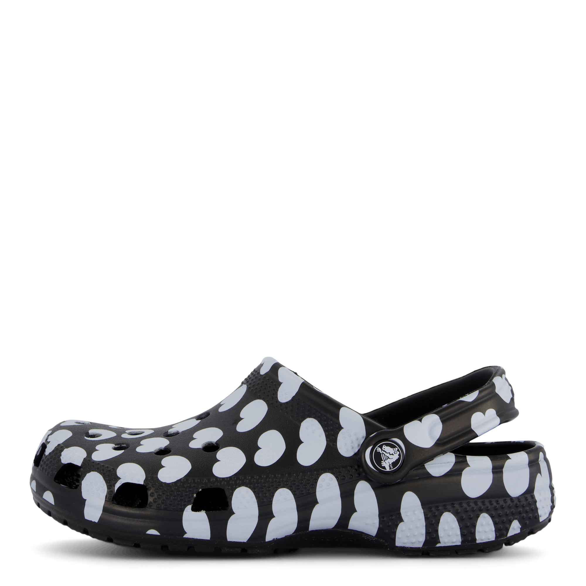 Classic Heart Print Clog Black / White, Female, Schuhe, Sandalen und Hausschuhe, Sandalen, Schwarz, EU 38/39