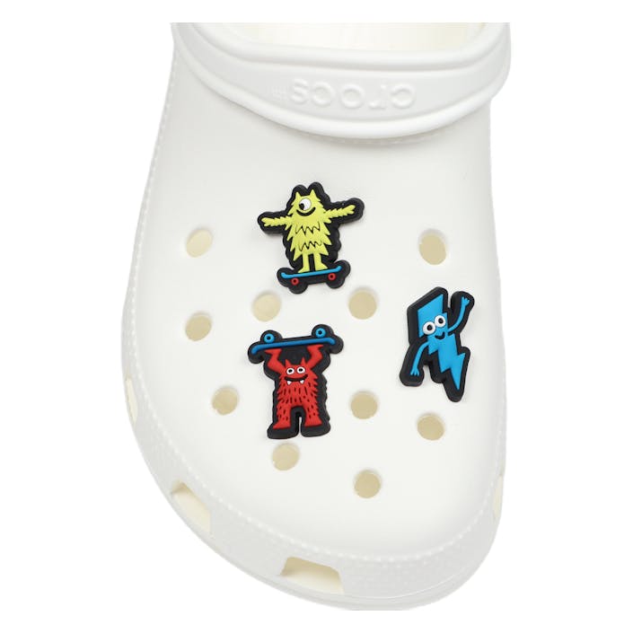 Jibbitz 3-Pack Monsters, Unisex, Utrustning, Sandaler och Tofflor, Vit, ONESIZE