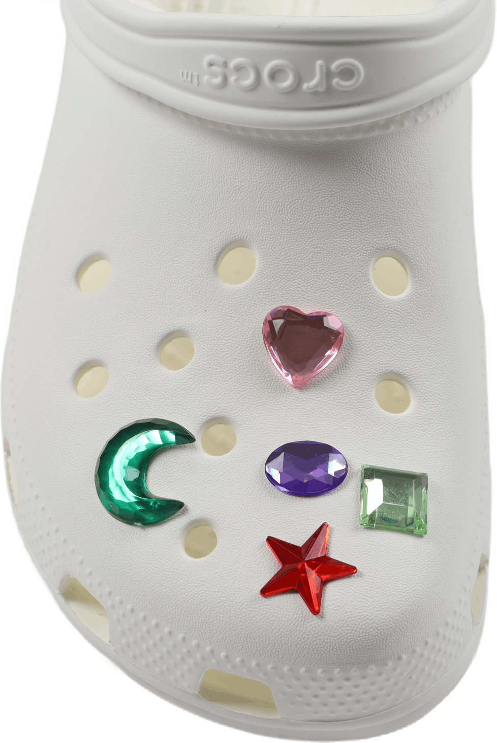 Jibbitz 5-Pack Elevated Gem, Unisex, Utrustning, Sandaler och Tofflor, Silver, ONESIZE