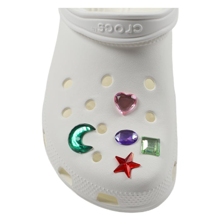 Jibbitz 5-Pack Elevated Gem, Unisex, Utrustning, Sandaler och Tofflor, Silver, ONESIZE