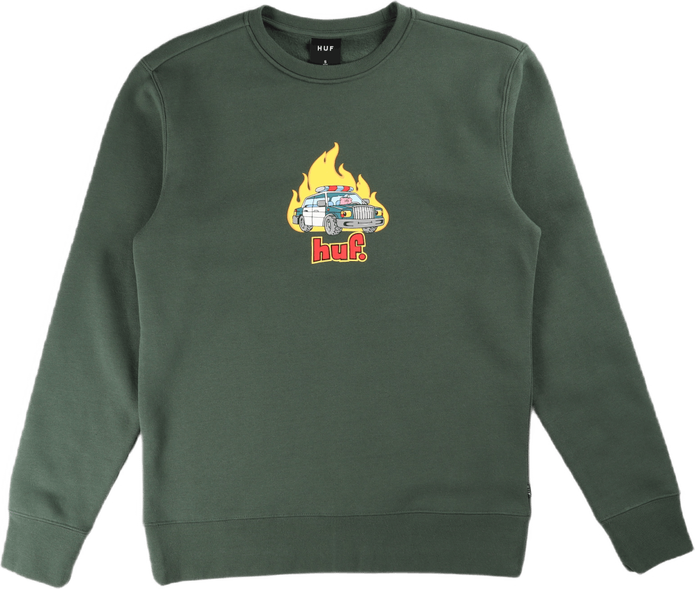 Roasted Crew Dark Green, Male, Kläder, hoodies och sweatshirts, Grön, S