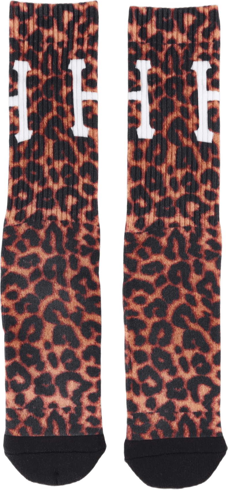 Digital Leopard Sock Leopard, Unisex, Abbigliamento, Calzini, Nero, ONESIZE