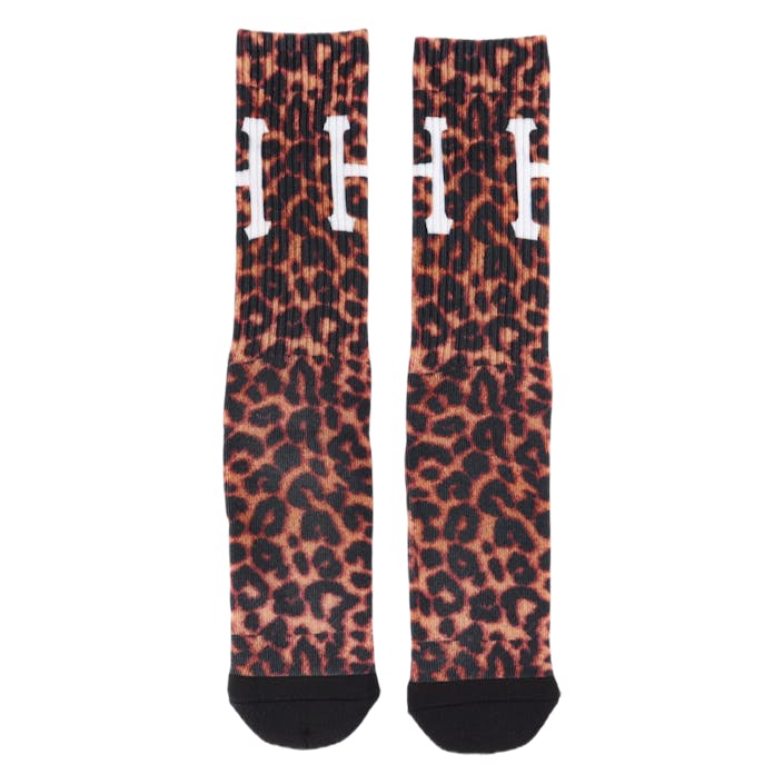 Digital Leopard Sock Leopard, Unisex, Vaatteet, Sukat, Musta, ONESIZE