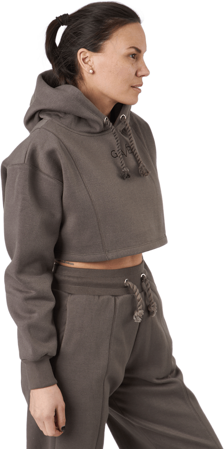 Chill Lounge Cropped Hoodie Taupe - Bild 2