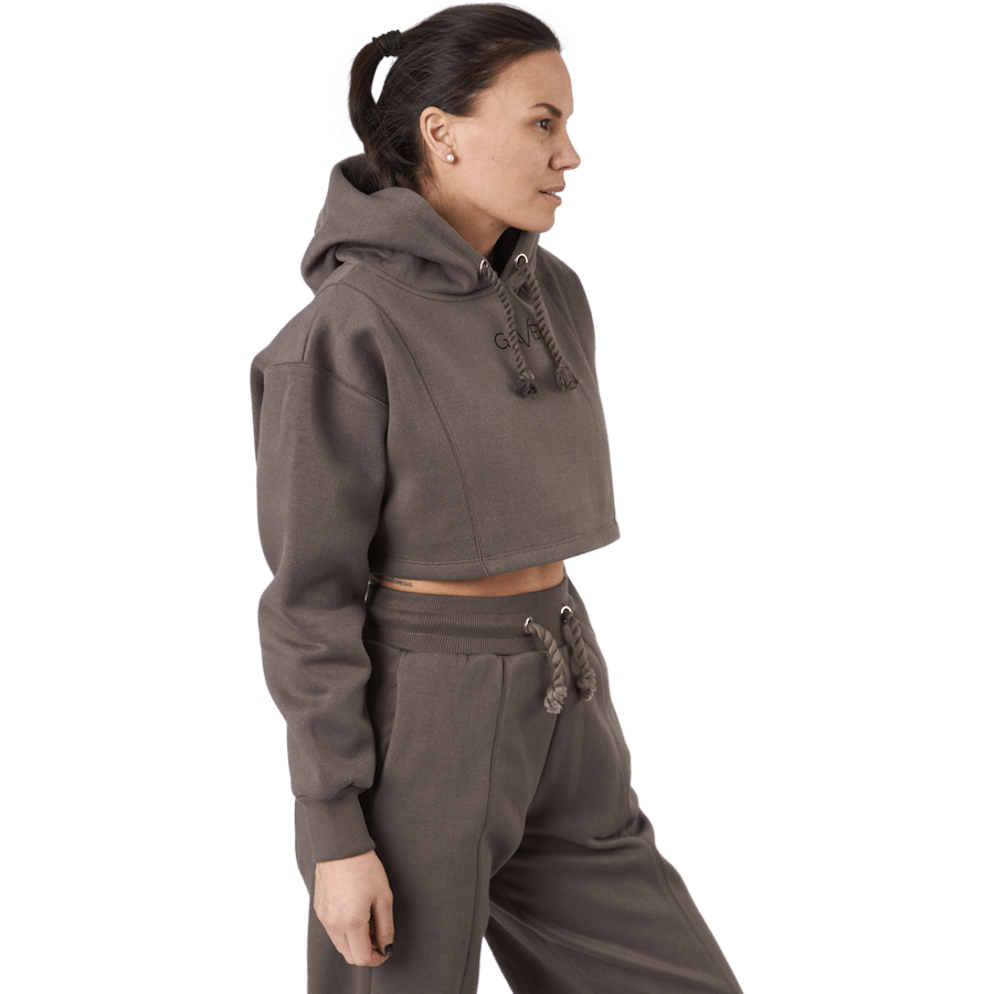 Chill Lounge Cropped Hoodie Taupe - Bild 2