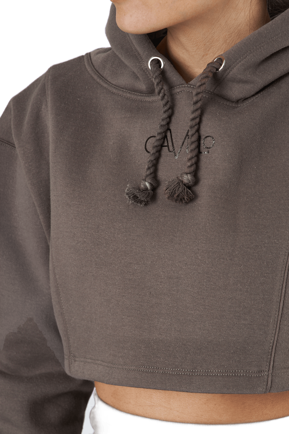 Chill Lounge Cropped Hoodie Taupe - Bild 4