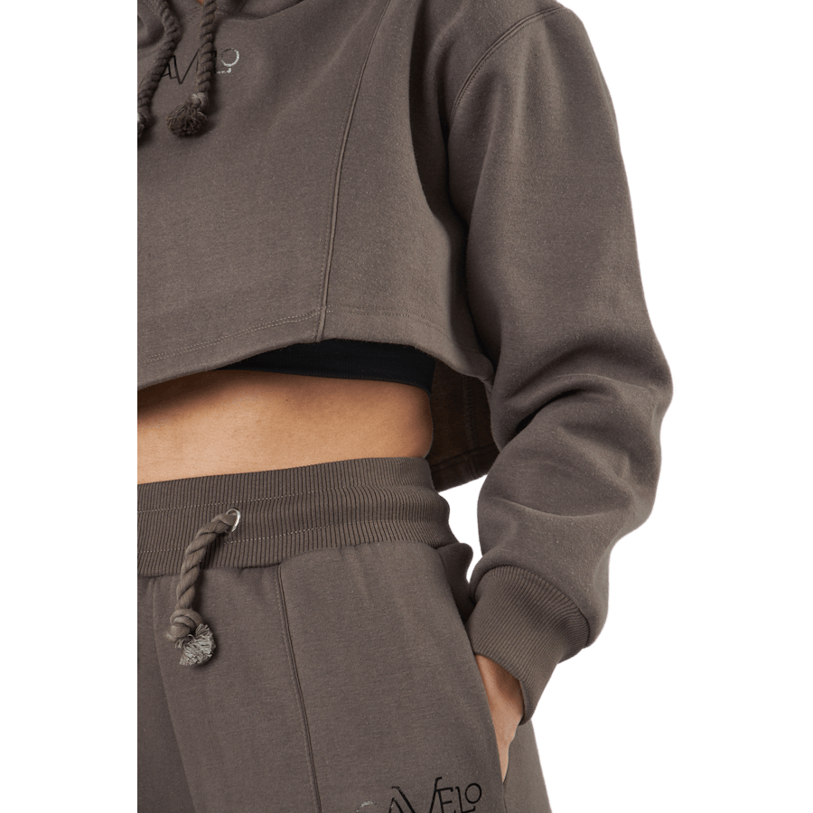 Chill Lounge Cropped Hoodie Taupe - Bild 5