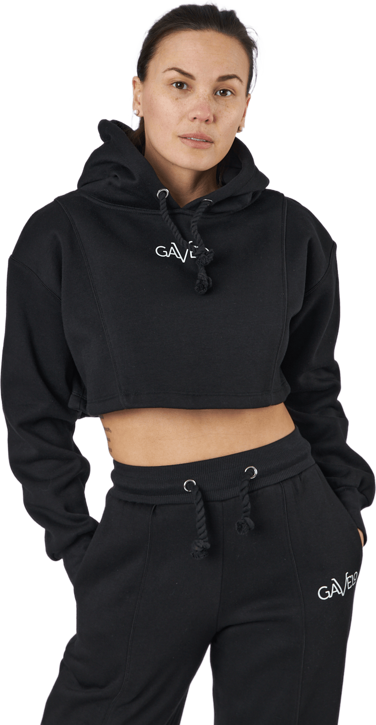 Chill Lounge Cropped Hoodie Black, Female, Kläder, Skjortor, Träning, Svart, XL