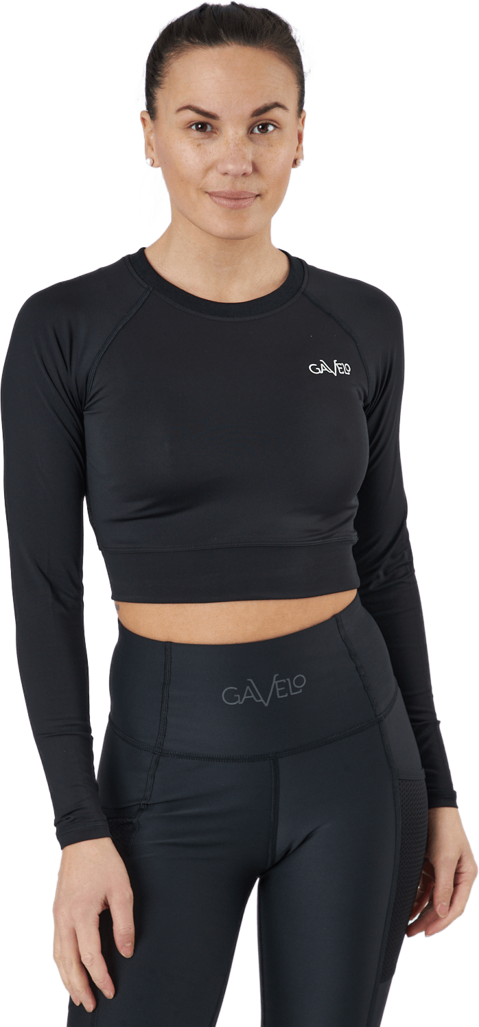Cropped Longsleeve Black, Female, Apparels, Shirts, Workout, Black, M