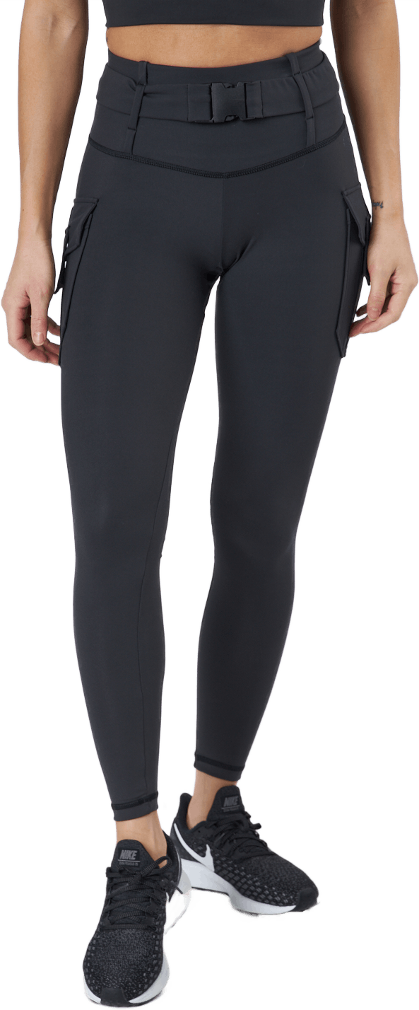 Cargo Leggings Charcoal, Female, Apparels, Leggings, Workout, Black, XL