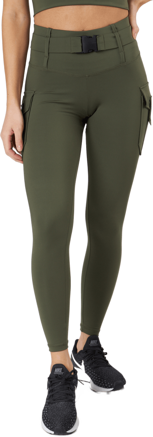 Cargo Leggings Military Green, Female, Apparels, Leggings, Workout, Black, XL