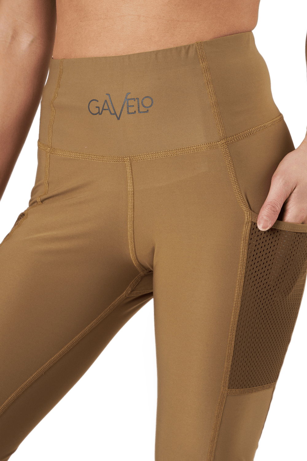 Mesh Pocket Leggings Dark Brown - Bild 4