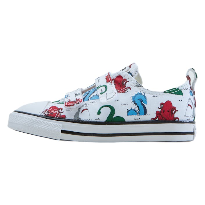 Chuck Taylor All Star 2v White/multi/black, Unisex, Shoes, Trainers, Multi color, EU 18