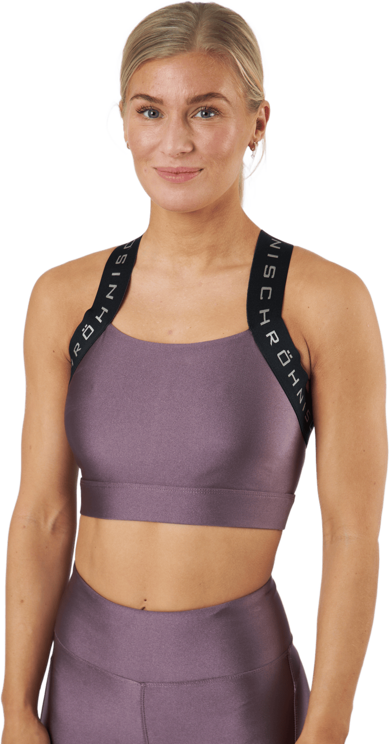 Shiny Kay Sports Bra Black Plum, Female, Apparels, Sports Bras, Running, Purple, XXL
