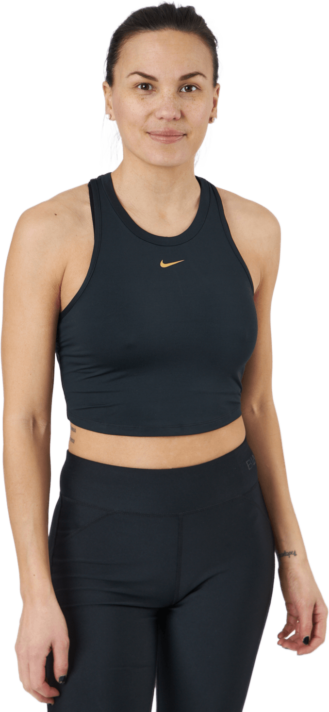 Nike Dri-fit One Luxe Women's  Black/metallic Gold, Female, Apparels, Tops, Running, Black, L