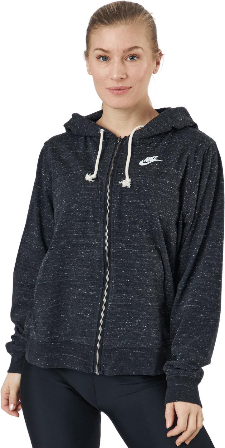Sportswear Gym Vintage Women’s Full-Zip Hoodie BLACK/WHITE