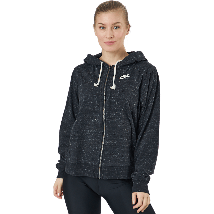 Sportswear Gym Vintage Women's Full-Zip Hoodie BLACK/WHITE