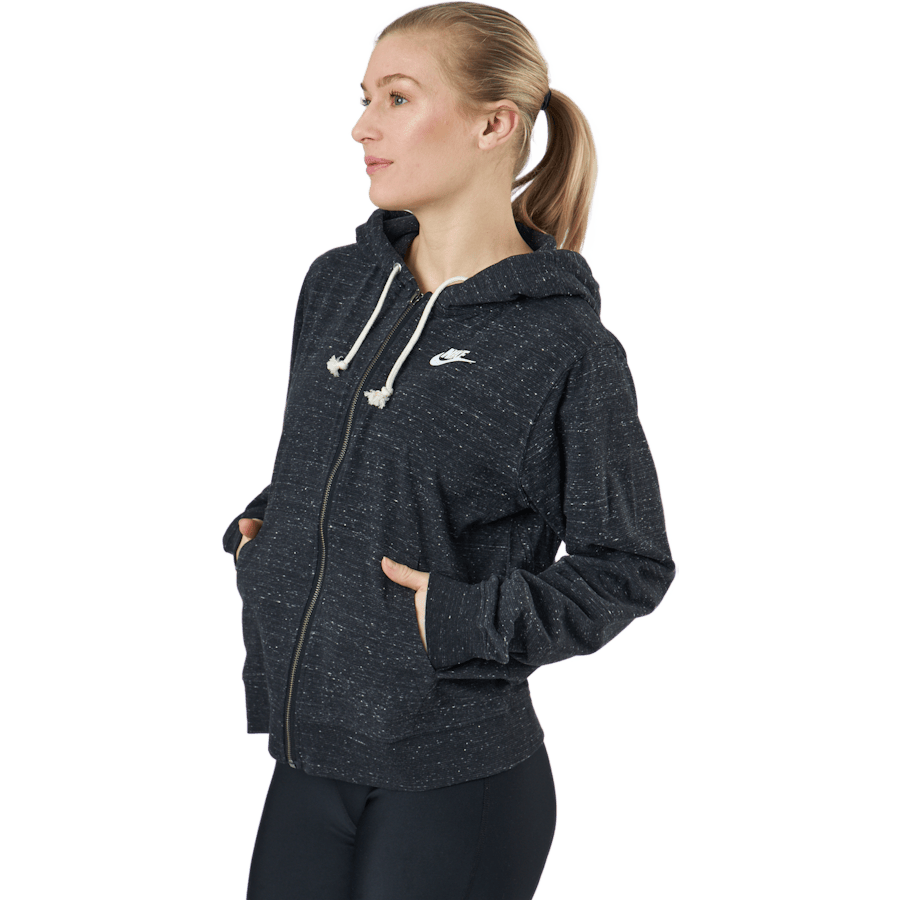 Sportswear Gym Vintage Women's Full-Zip Hoodie BLACK/WHITE - Bild 2