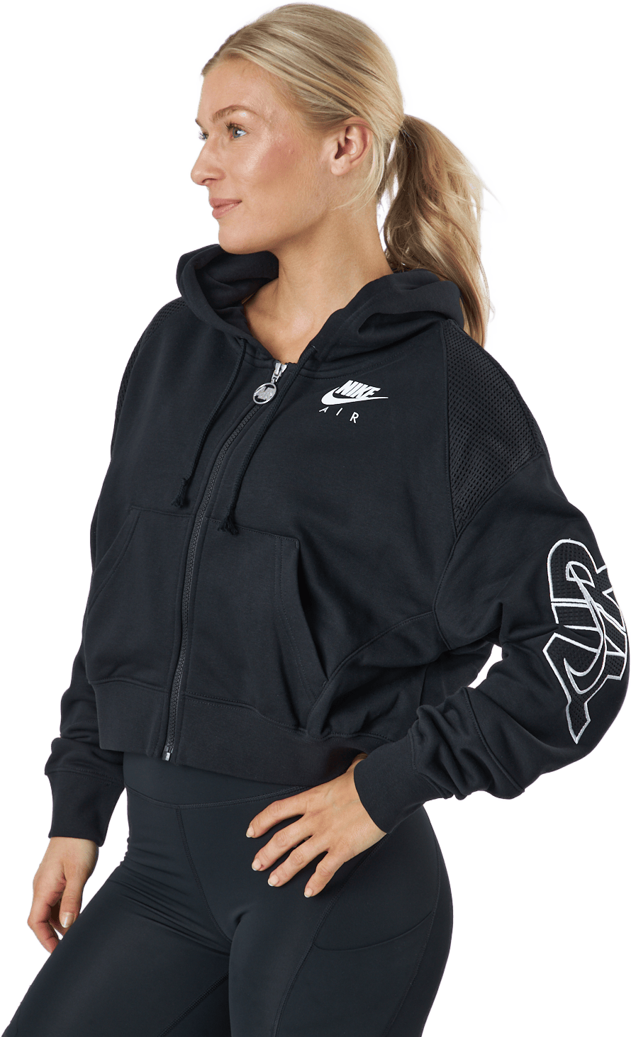 Nike Air Women's Full-zip Flee Black/black/white - Bild 2