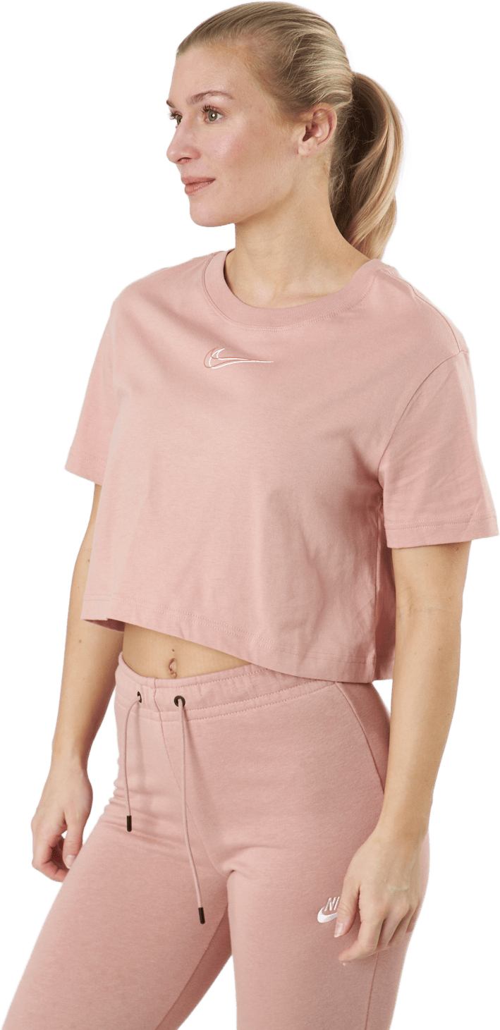 W Nsw Crop Ss Tee Prnt Rose Whisper/white - Bild 2