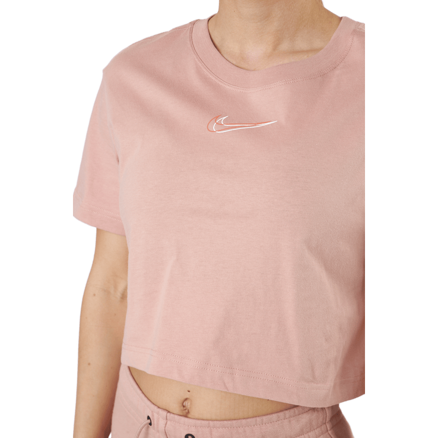 W Nsw Crop Ss Tee Prnt Rose Whisper/white - Bild 4