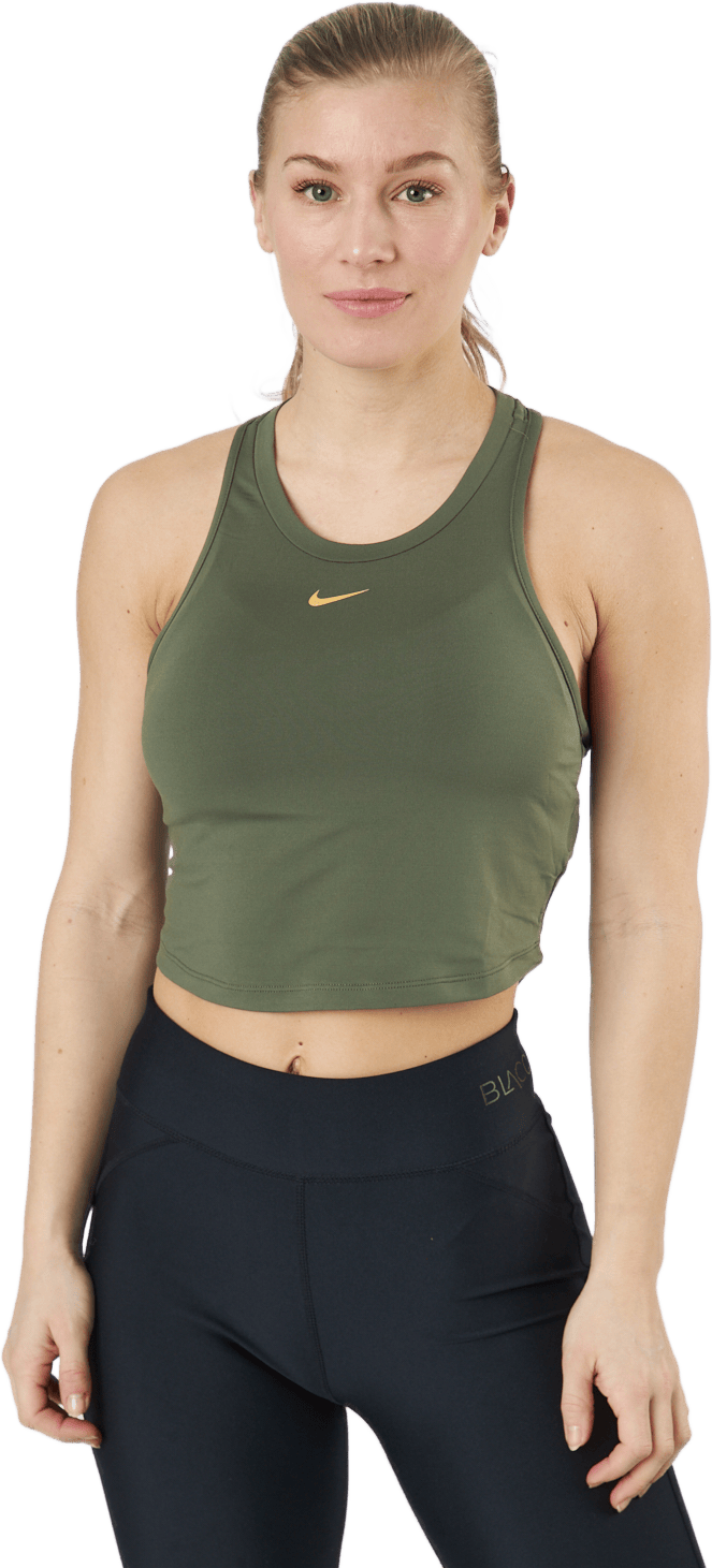Nike Dri-fit One Luxe Women's  Medium Olive/metallic Gold, Female, Apparels, Tops, Workout, Green, M