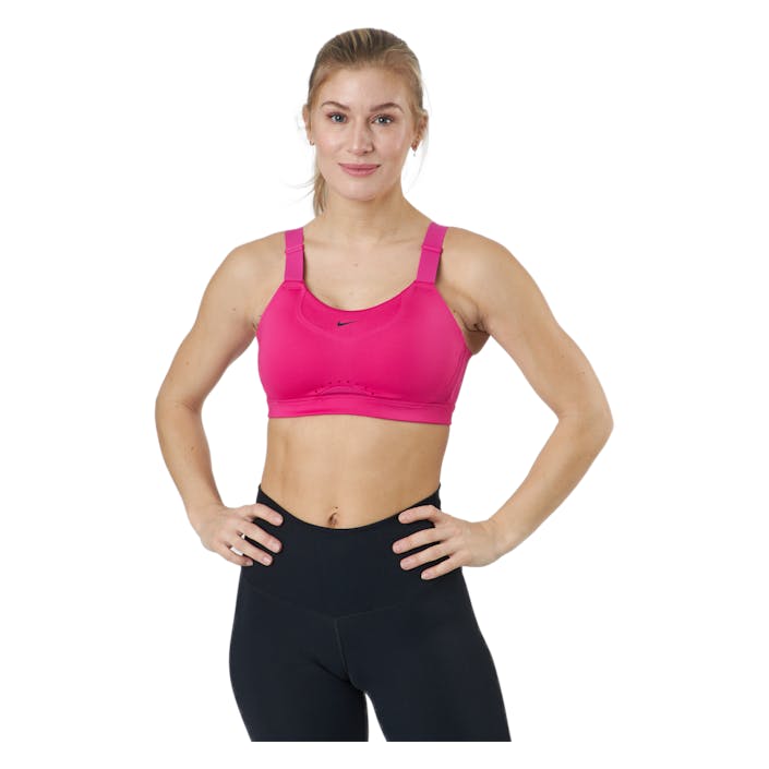 Nike Alpha Dri-fit Women's Hig Active Pink/active Pink/black, Female, Apparels, Sports Bras, Running, Pink, M C/E